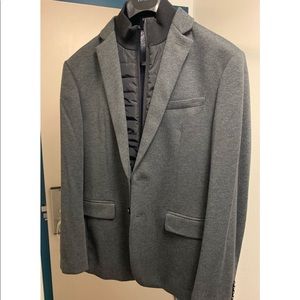 Express Slim Zip-Out Funnel Neck Blazer 36R